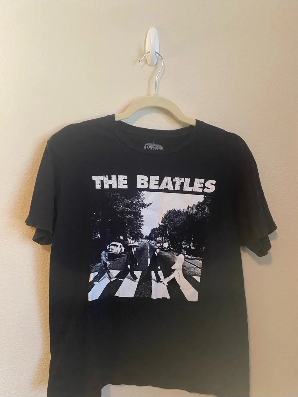 The Beatles Black Short Sleeve T-Shirt with Abbey Road Print